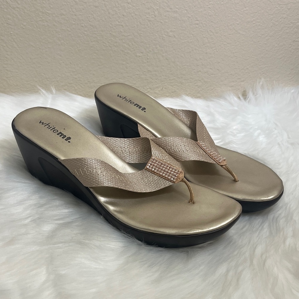 White Mt. Wedge Sandals